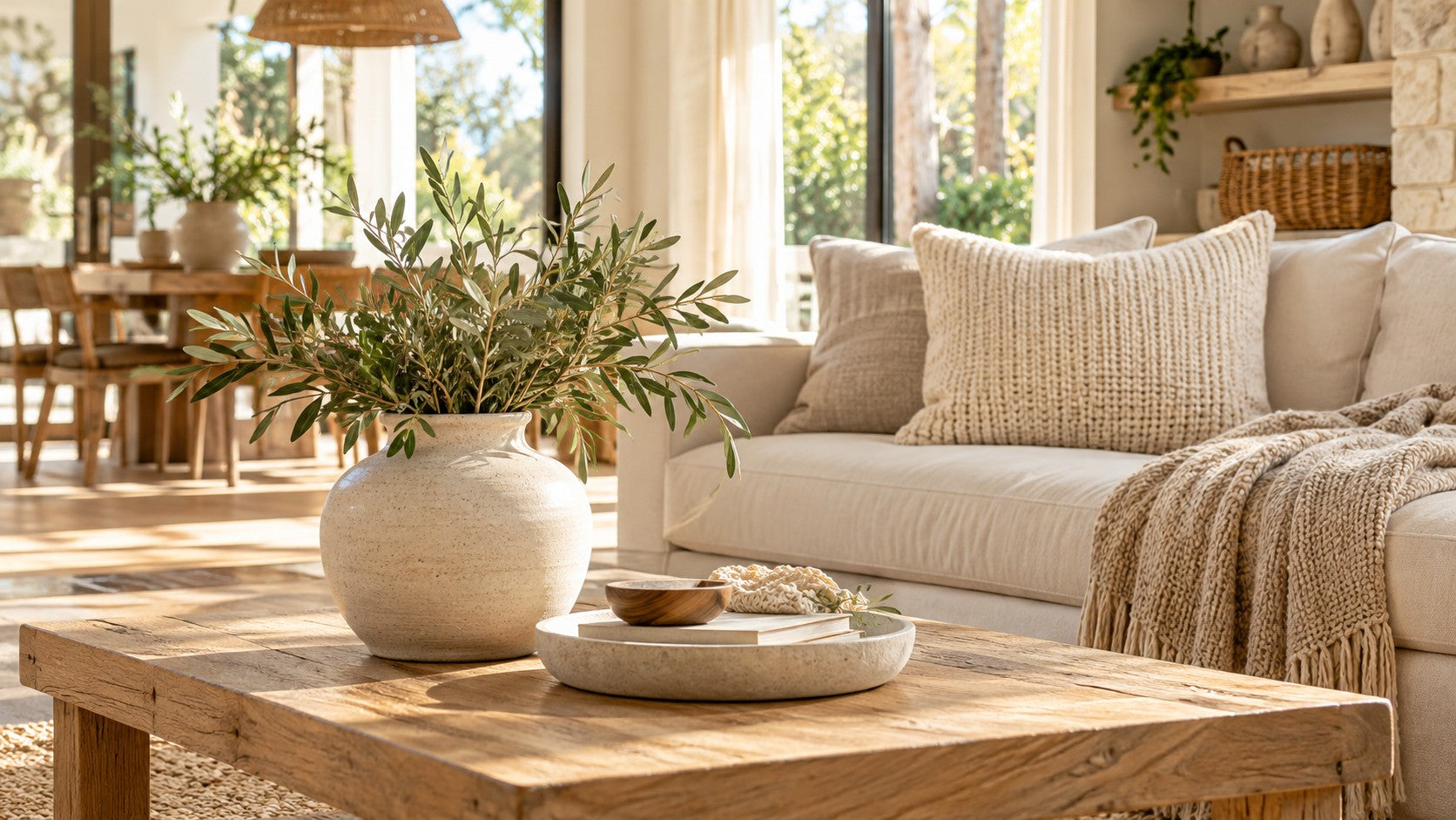Styled neutral living room